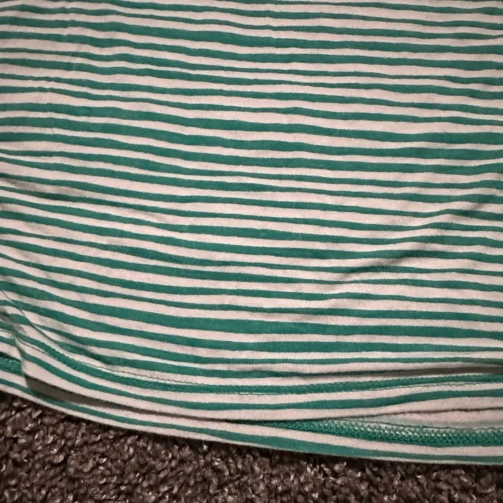 LOFT Green and White Striped Maxi Skirt Size Small Petite